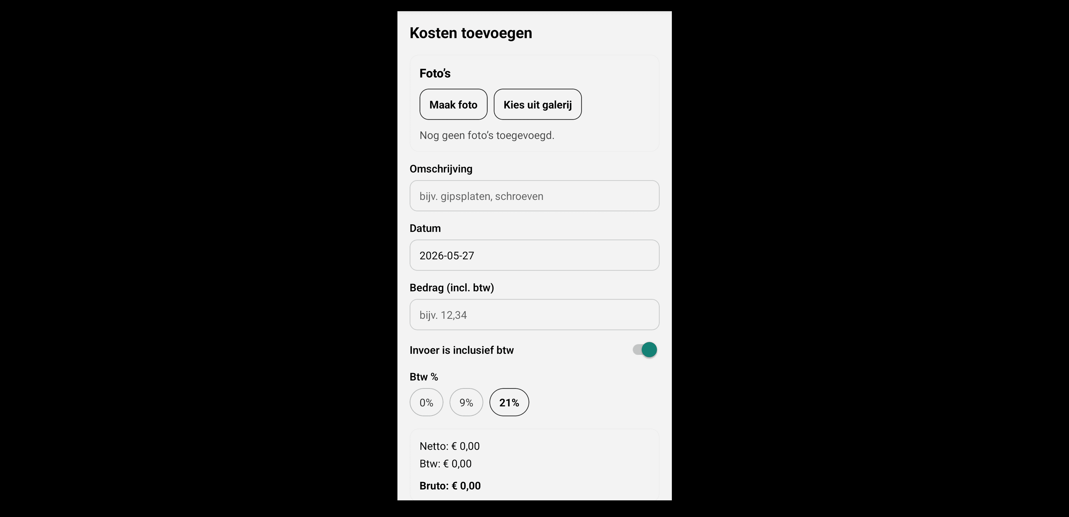 Cost-tracker app